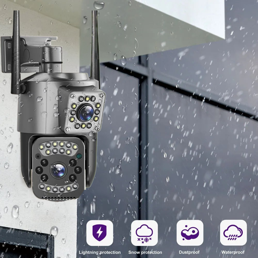 Llévate 3 y Pagá 1 - Cámara de Seguridad Zoom 4K Con Memoria Ilimitada, Doble Lente, Visión Nocturna y Sin Cables + Regalo